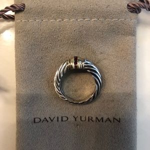 David Yurman Ring - silver, gold, ruby